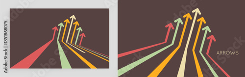 Upward arrow. Concept of competition, leadership, teamwork, success, or goal achievement. Increasing business investment income. Vector for brochure, poster, cover, card, presentation, flyer or banner