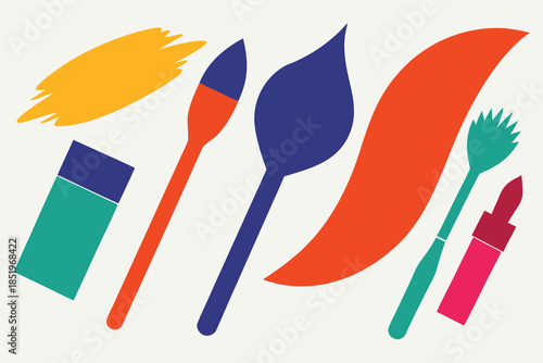 Abstract background with bold, colorful brush strokes and paint texture, perfect for creative design projects.