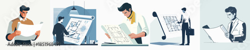 Vector Illustration of a Male Architect