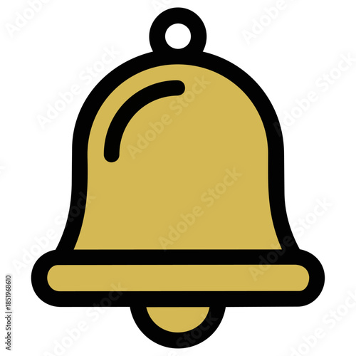 ミニマルなベルのアイコン。柔らかな形と単色表現が、祈りや儀式、始まりや知らせを告げる静かな響き