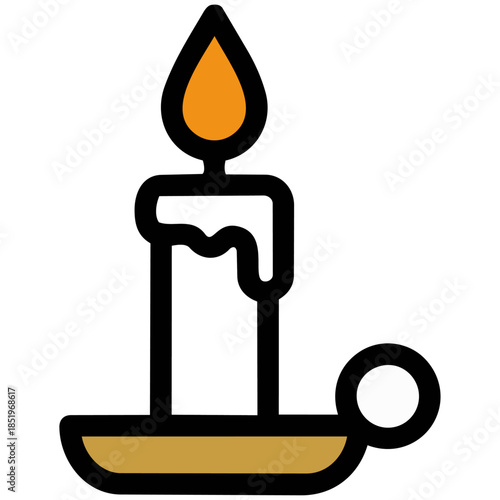 一本のろうそくをミニマルに表現。なめらかな形と静かな炎が、祈りや追悼の時間、心を落ち着かせる安らぎ