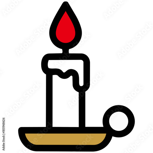 一本のろうそくをミニマルに表現。なめらかな形と静かな炎が、祈りや追悼の時間、心を落ち着かせる安らぎ