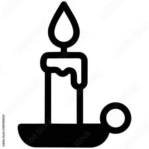 一本のろうそくをミニマルに表現。なめらかな形と静かな炎が、祈りや追悼の時間、心を落ち着かせる安らぎ