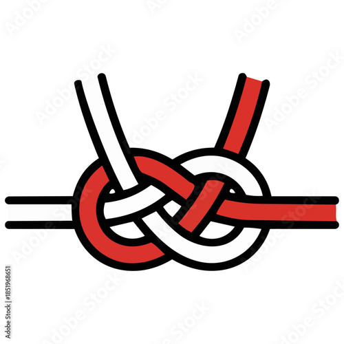 紅白の水引がきゅっと結ばれた結び目をシンプルに表現　祝福とともに希望ある未来へつながる想い