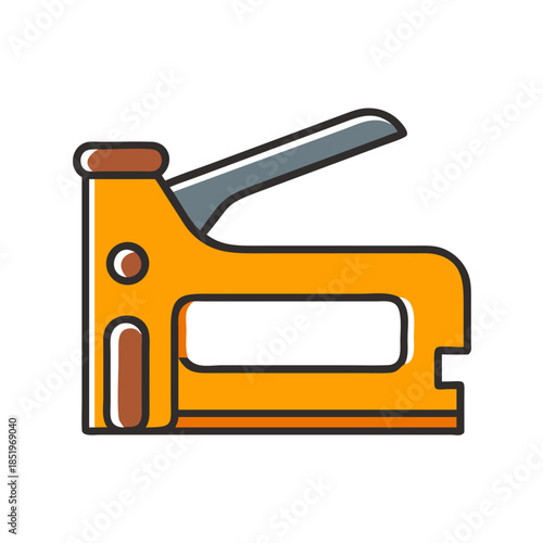 Orange staple gun vector illustration on a black background
