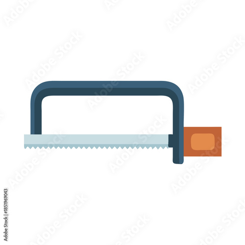Flat illustration of handsaw on a black background