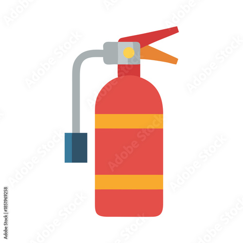 Minimalist fire extinguisher illustration on solid black background design