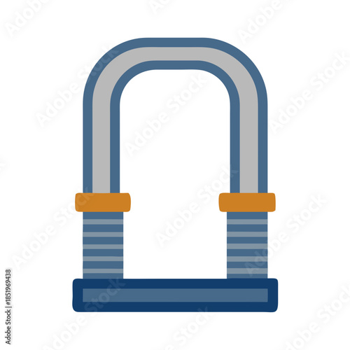 Modern bicycle lock concept on black background in flat style