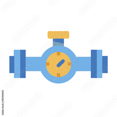 Simplified Flat Design Illustration of a Water Pressure Gauge