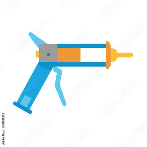 Caulk gun vector icon on black background construction tool