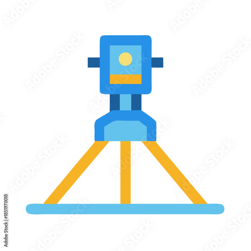 Stylized theodolite icon on black background for construction projects