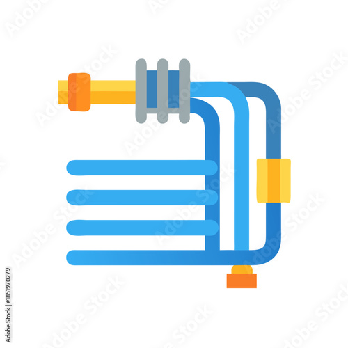 Abstract Blue Industrial Pipes Network Illustration on Black Background