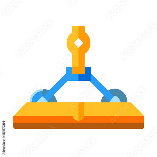 Suction cup lifter tool in flat vector style illustration