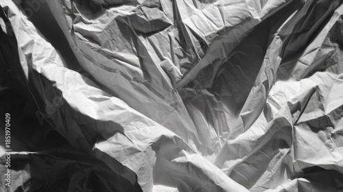 Wallpaper Mural Intense monochromatic light illuminates deeply creased and rumpled fabric creating dramatic texture Torontodigital.ca