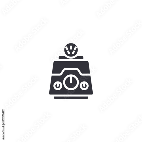 Humidifier with control dial icon representing adjustable humidity settings, indoor air comfort, moisture regulation, and home wellness solution.