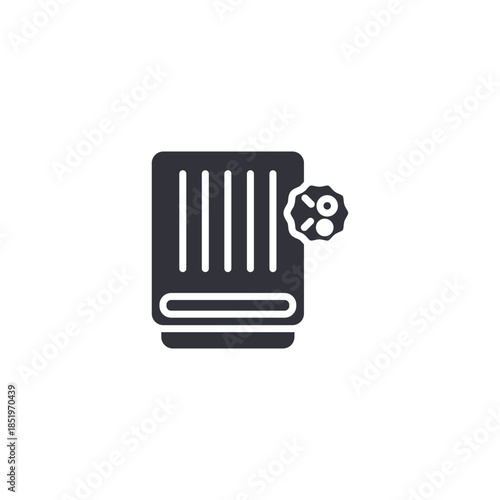 Humidifier with filter icon representing air filtration support, clean mist output, healthy indoor environment, and modern humidifying technology.