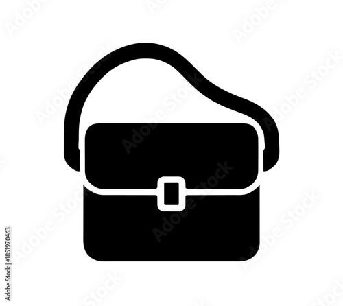 Modern crossbody shoulder bag vector icon for fashion and retail.