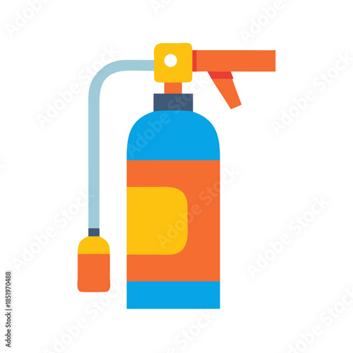 Graphic style fire extinguisher icon on dark black background