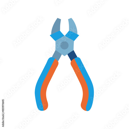 Isolated flat vector illustration of a pair of pliers