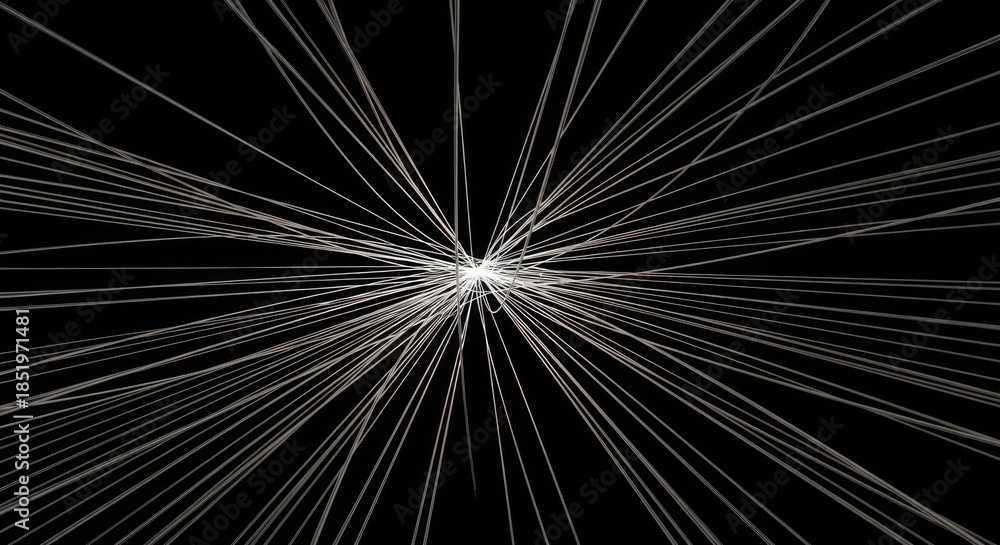 Obraz premium Monochrome rays emanating in a radial burst against the dark background