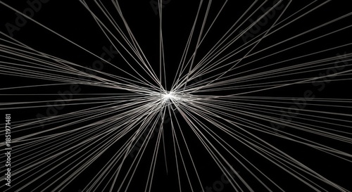 Monochrome rays emanating in a radial burst against the dark background