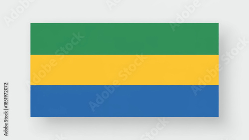 Colorful Horizontal Flag with Green Yellow and Blue Stripes