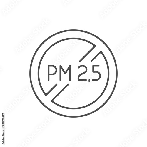No PM 2.5 pollution line icon