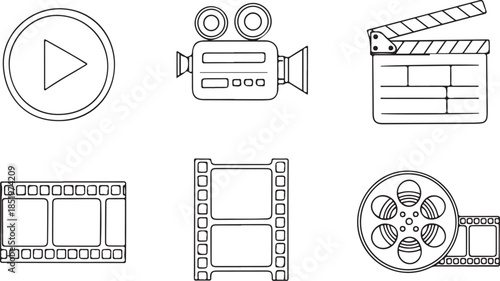 Film and Video Production Icons movie cinema