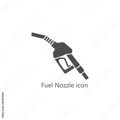 Fuel nozzle icon, gas pump handle silhouette, petrol station equipment symbol, automotive refueling illustration, vector gasoline dispenser graphic design


