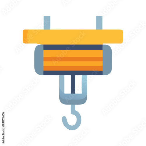 Illustration of industrial crane hook flat vector design icon