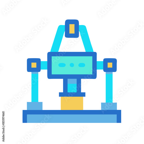 Stylized diagram of a robotic machine with simple design