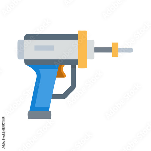 Flat vector illustration of power drill on black background