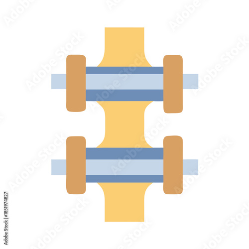 Abstract spinal cord with intervertebral disc illustration concept
