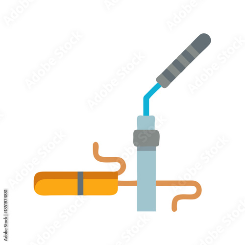 Welding equipment flat illustration on a black background