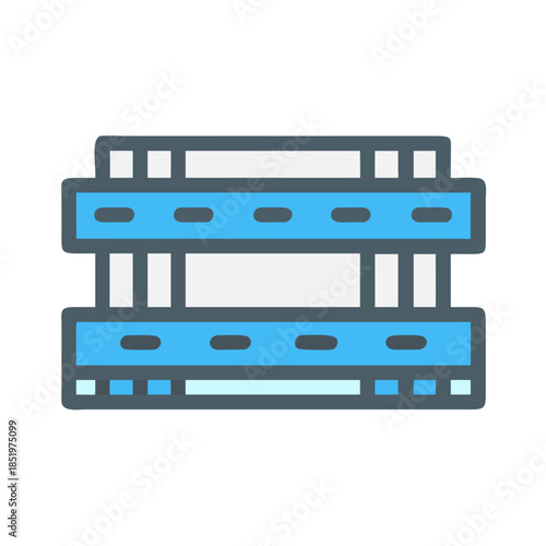 Abstract flat style parallel structure against black background