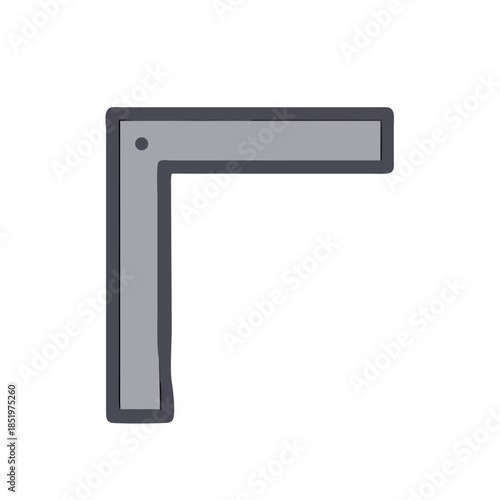 Right angle tool illustration against solid black background
