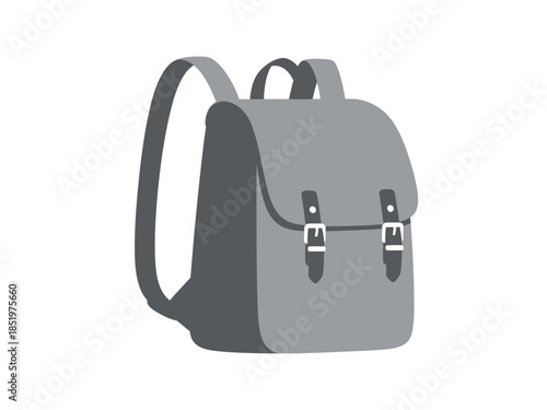Simple Illustration of a Gray Backpack Perfect for School, Travel, or Everyday Use