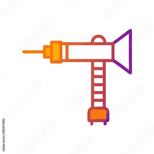 Stylized futuristic scanner graphic in gradients over black background