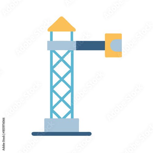 Isolated graphic of a construction crane with a flat style