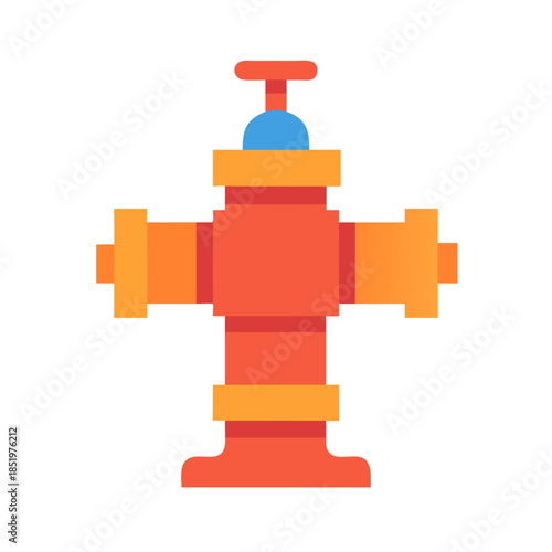 Cartoon style fire hydrant standing alone on a black background