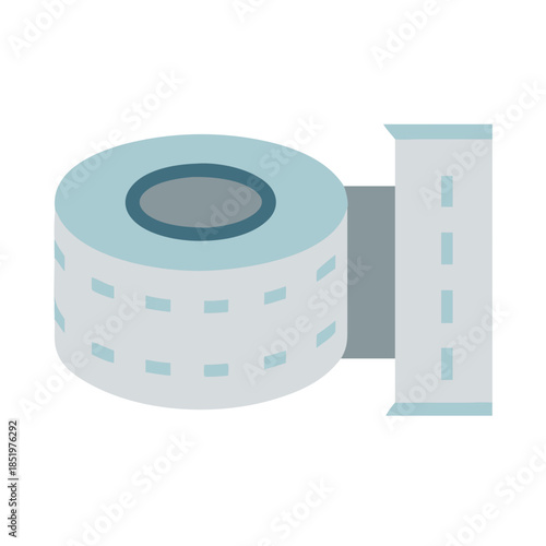 Light blue toilet paper roll on black background