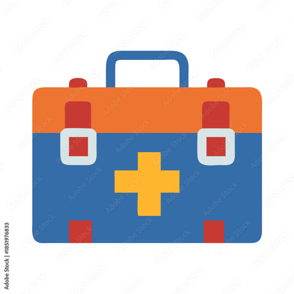 Obraz premium Flat first aid kit on a black background vector