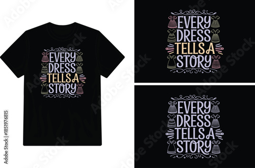 Black t shirt mockup with a floral and text graphic design