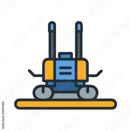 Abstract floor scrubber illustration on black background graphic design