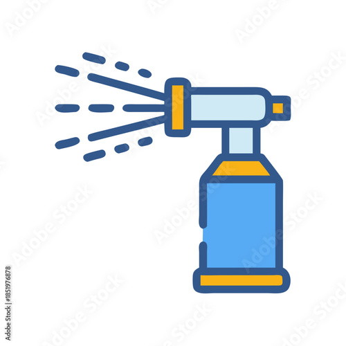 Sprayer icon with spraying liquid on a dark background