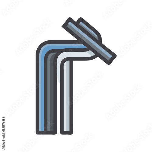 Abstract plumbing lines illustration on black background, graphic style