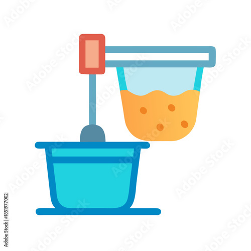 Stylized icon of kitchen mixer on black background