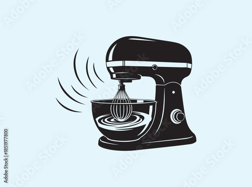 Food Preparation Moment Stand Mixer Silhouette in Action

