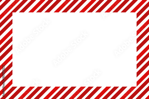 Christmas border frame. Merry Christmas Candy cane rectangle frame card elements decoration. New Year picture frame ribbon with red, white or green stripes. Vertical Christmas border frame.