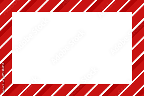 Christmas border frame. Merry Christmas Candy cane rectangle frame card elements decoration. New Year picture frame ribbon with red, white or green stripes. Vertical Christmas border frame.